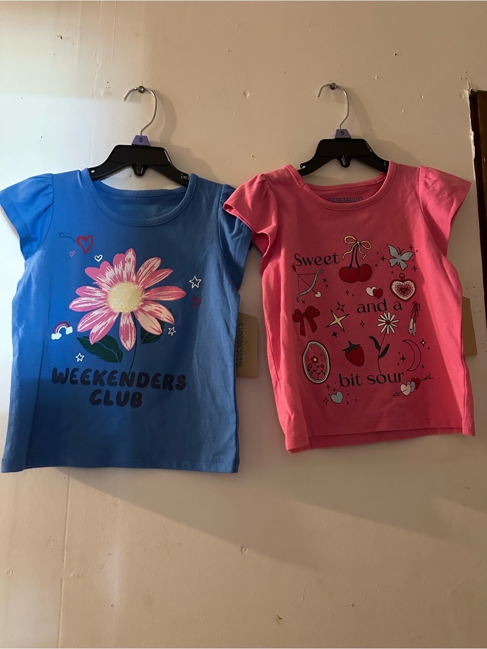 Weekenders Club Girls' Blue Floral Short Sleeve Tee